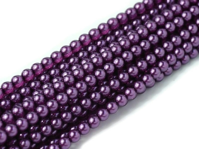 Crystal Pearl Round 6mm : CP6-63276 - Dark Lilac - 25 Pearls