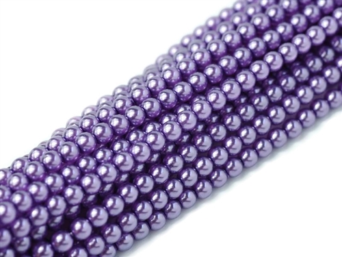 [  2-2-F-2 ] Crystal Pearl Round 6mm : CP6-63295 - Lavender - 25 Pearls