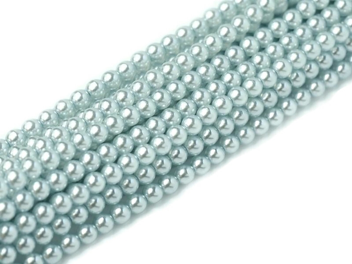 Crystal Pearl Round 6mm : CP6-63334 - Light Grey Blue - 25 Pearls