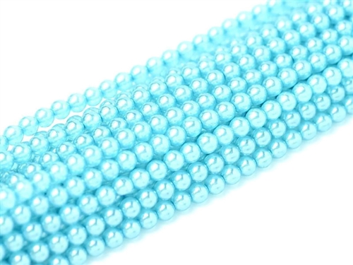 [  2-2-F-2 ] Crystal Pearl Round 6mm : CP6-63345 - Bright Light Blue - 25 Pearls