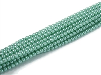 Crystal Pearl Round 6mm : CP6-63352 - Light Turquoise- 25 Pearls