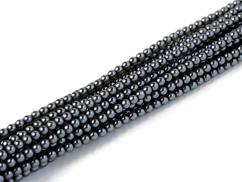 Crystal Pearl Round 6mm : CP6-63444 - Dark Grey - 25 Pearls