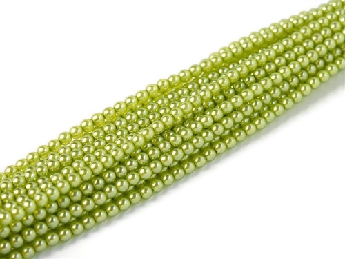[  2-2-F-2 ] Crystal Pearl Round 6mm : CP6-63554 - Olive - 25 Pearls
