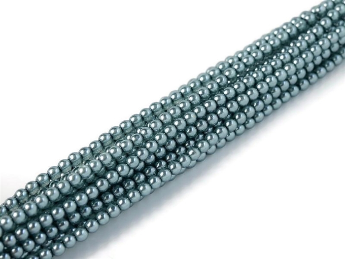 Crystal Pearl Round 6mm : CP6-63584 - Steel Blue - 25 Pearls
