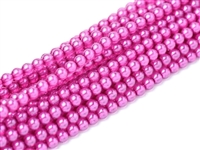 Crystal Pearl Round 6mm : CP6-63734 - Hot Pink - 25 Pearls