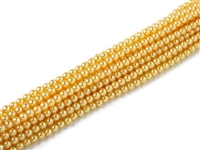 Crystal Pearl Round 6mm : CP6-63861 - Honey - 25 Pearls