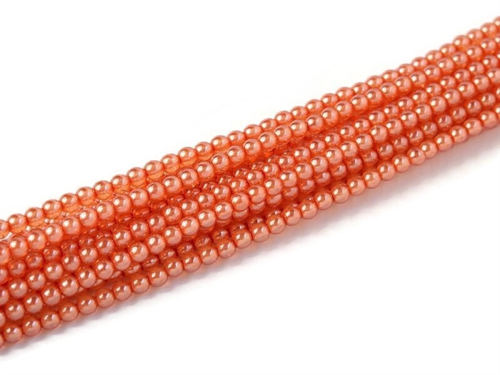 Crystal Pearl Round 6mm : CP6-63875 - Coral - 25 Pearls