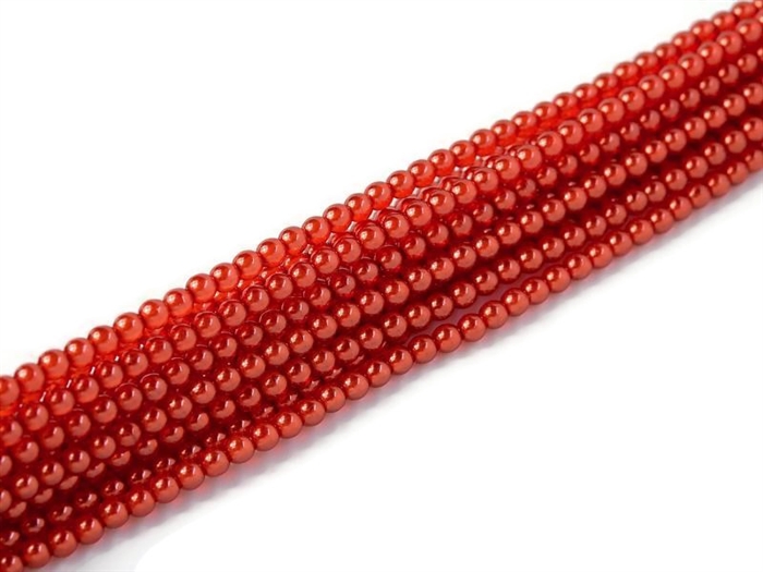 Crystal Pearl Round 6mm : CP6-63933 - Blood Orange - 25 Pearls