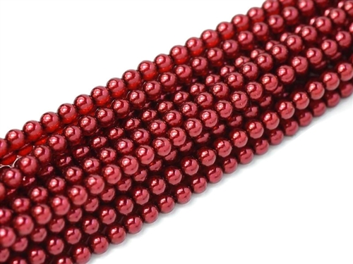 [  2-2-F-2 ] Crystal Pearl Round 6mm : CP6-63998 - Dark Orange - 25 Pearls