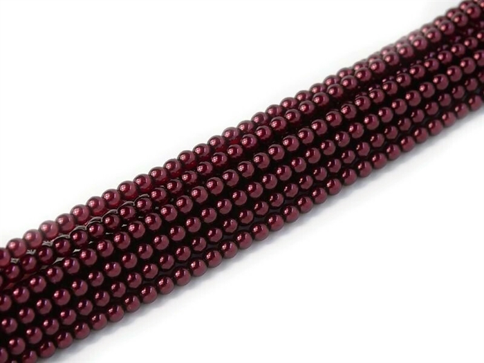 Crystal Pearl Round 6mm : CP6-63999 - Burgundy - 25 Pearls