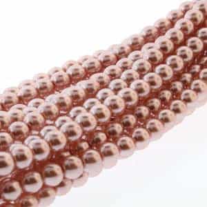 Pearl Coat Round 6mm : CP6-70417 - Pink Cocoa - 25 Pearls