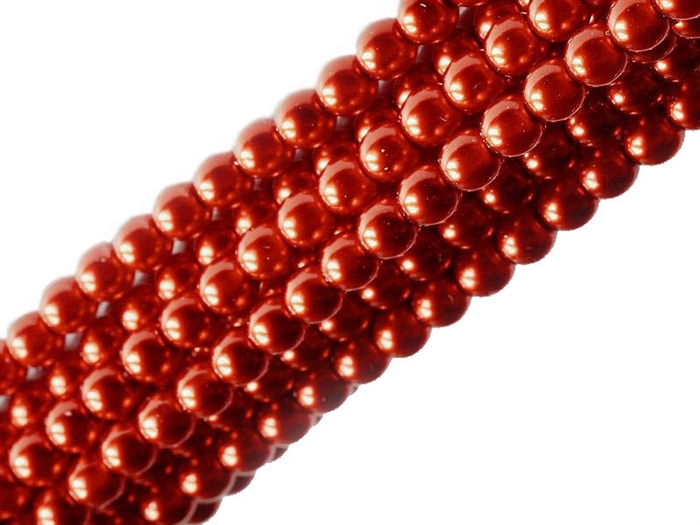 Pearl Coat Round 6mm : CP6-70498 - Blood Orange - 25 Pearls