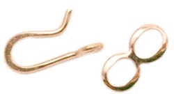 Copper Plated Brass Hook & Eye Clasp 10mmx6mm
