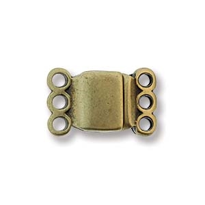CR064AB - Magnetic Clasp 3-Ring 13.7x8.6mm - Antique Brass Plated