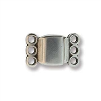 CR064AS - Magnetic Clasp 3-Ring 13.7x8.6mm - Antique Silver Plated