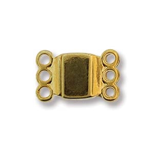 CR064GP - Magnetic Clasp 3-Ring 13.7x8.6mm - Gold Plated