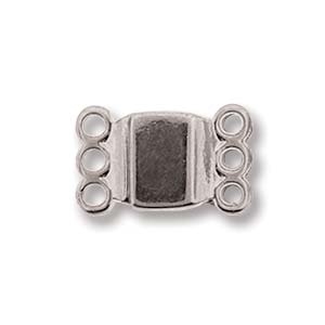 [ CLSP3 ] CR064SP - Magnetic Clasp 3-Ring  13.7x8.6mm -Silver Plated