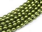 Pearl Coat Rice 6mm x 4mm : CRP6-10158 - Green Apple - 25 Pearls