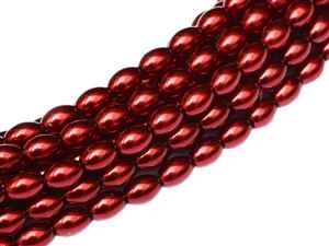 Pearl Coat Rice 6mm x 4mm : CRP6-10185 - Brick - 25 Pearls