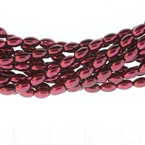 Pearl Coat Rice 6mm : CRP6-17965 - Burgundy - 25 Pearls