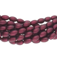 Pearl Coat Rice 6mm : CRP6-17965M - Matte Burgundy - 25 Pearls