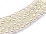Pearl Coat Rice 6mm x 4mm : CRP6-70400 - Bright White - 25 Pearls