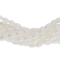 Pearl Coat Rice 6mm : CRP6-70400M - Matte White - 25 Pearls