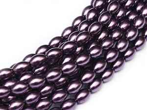 Pearl Coat Rice 6mm x 4mm : CRP6-70429 - Violet - 25 Pearls