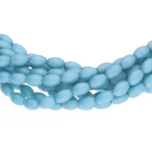 Pearl Coat Rice 6mm : CRP6-70437M - Matte Cerulean Blue - 25 Pearls