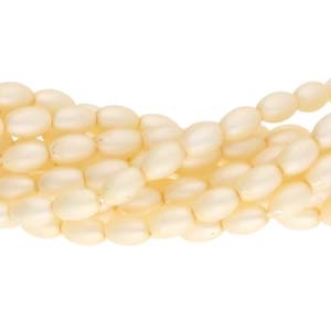 Pearl Coat Rice 6mm : CRP6-70440M - Matte Cream - 25 Pearls