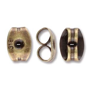CYM-EB-300687-AB - Stainless Steel Earring Back - Antique Brass Plate - 1 Piece