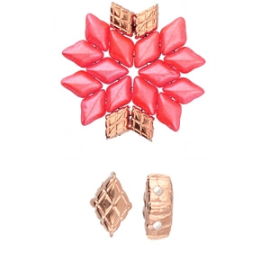 CYM-GD-012227-RG - Plaka - GemDuo Bead Substitute - Rose Gold Plated -  1 Piece