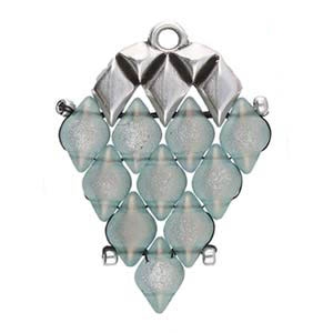 [ LS ] CYM-GD-012433-SP - Kalamos III - GemDuo Bead Ending - Antique Silver Plated -  1 Piece