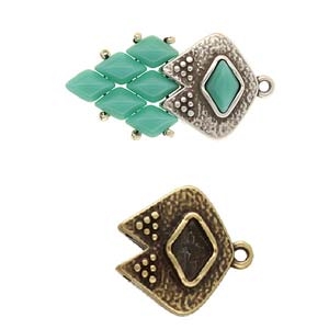 [ LS ] CYM-GD-013806-AB - Kipos II - GemDuo Bead Ending - Antique Brass Plated - 1 Piece