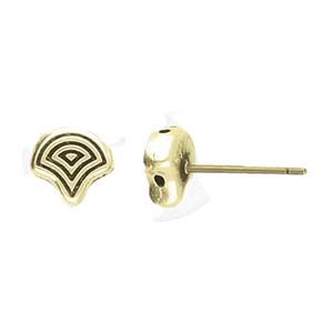 CYM-GNK-013075-AB - Polykarpos Ginko Earring - Antique Brass Plate - 1 Piece