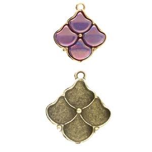 CYM-GNK-013939-AB - Manalis - Ginko Pendant Setting - Antique Brass Plated - 1 Piece