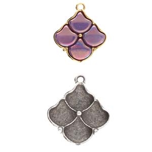 CYM-GNK-013939-SP - Manalis - Ginko Pendant Setting - Antique Silver Plated - 1 Piece