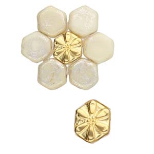 CYM-HC-012435-GP - Stelida - Honeycomb Bead Substitute - 24kt Gold Plated - 1 Piece