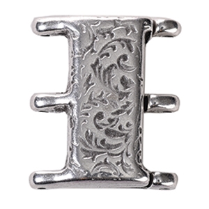 CYM-M80-012825-SP - Nisida III - Miyuki 8/0 Magnetic Clasp - Antique Silver Plate - 1 Piece