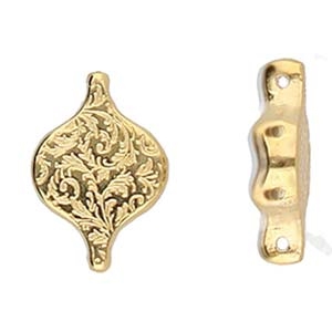 [ LS ] CYM-PD-013045-GP - Liotrivi - PaisleyDuo Bead Connector - Gold Plate - 1 Piece
