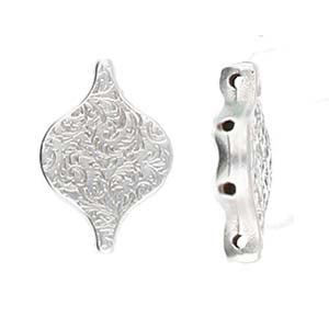 [ LS ] CYM-PD-013045-SP - Liotrivi - PaisleyDuo Bead Connector - Antique Silver Plate - 1 Piece