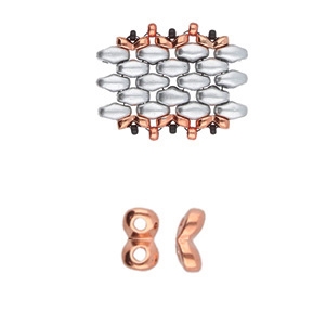 CYM-SD-012201-RG - Kaparia - SuperDuo Side Bead - Rose Gold Plated - 1 Piece
