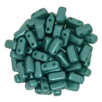 CzechMates Bricks 3x6mm - CZB-25027 - Pearl Coat - Teal - 25 Pieces