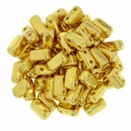 CzechMates Bricks 3x6mm - CZB-270 - 24K Gold Plated - 25 Pieces