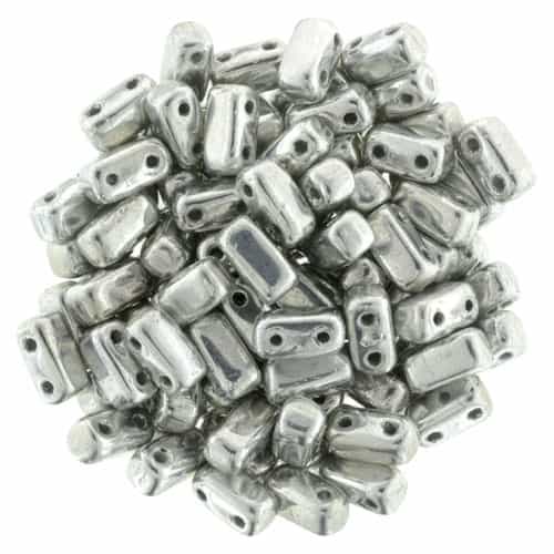 CzechMates Bricks 3x6mm - CZB-27000 - Silver - 25 Pieces