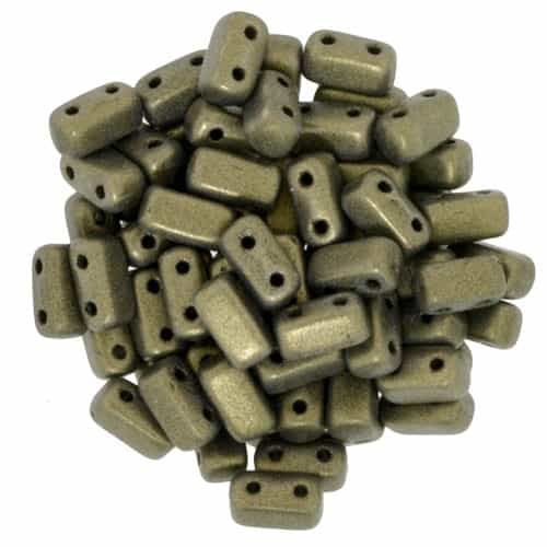 CzechMates Bricks 3x6mm - CZB-79080 - Metallic Suede - Gold - 25 Pieces