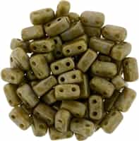 CzechMates Bricks 3x6mm - CZB-CT43020 - Ashen Grey - Copper Picasso - 25 Pieces