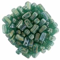 CzechMates Bricks 3x6mm - CZB-LR52060 - Luster Iris - Atlantis Green - 25 Pieces