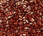CzechMates Bricks 3x6mm - CZB-R14415 - Bronze Luster Iris - Opaque Red - 25 Pieces