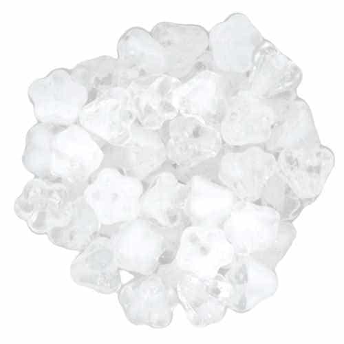 CZBBF-06008 - Baby Bell Flowers 4/6mm : Crystal/White - 25 Count